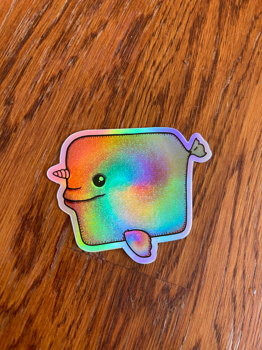 Holographic Narwhal Sticker